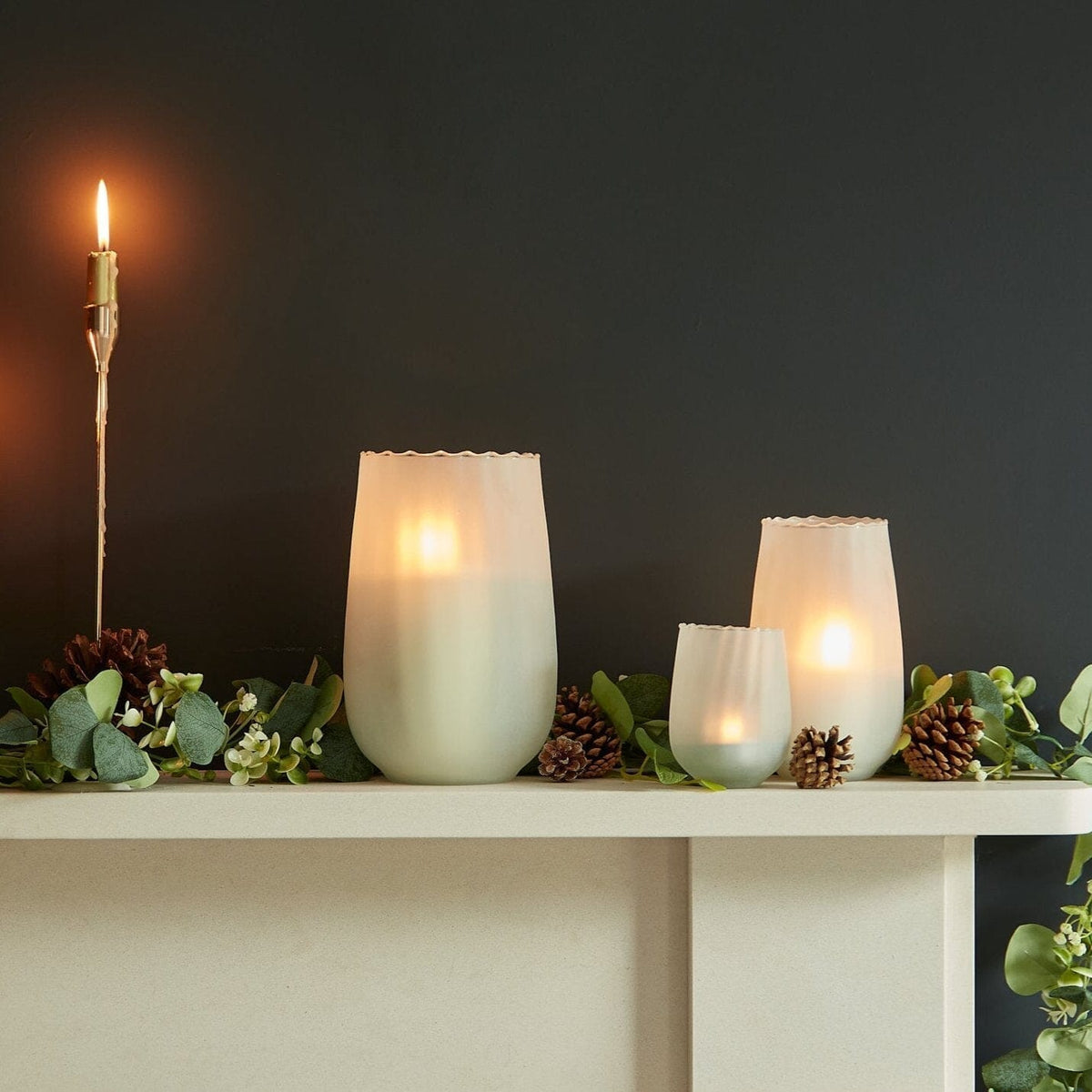 Dalen 22cm Glass Candle Holder - Frosted