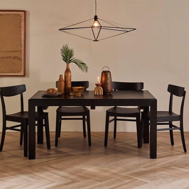 OUTLET - Magnus Black Wood Dining Table - Extendable
