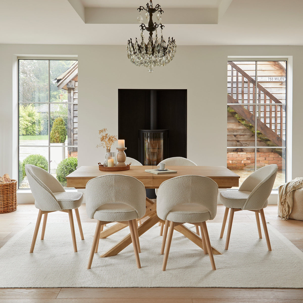 OUTLET - Atcham Wool & Cotton Ottoman Stool - Clay/Natural