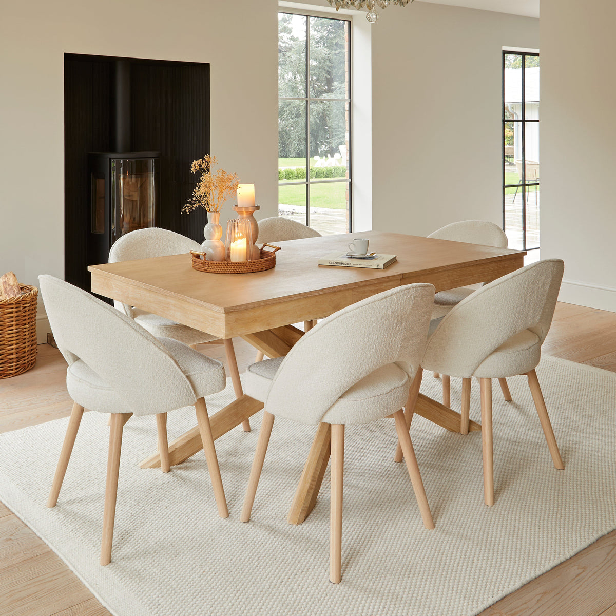 Atcham Clay/Natural Pebble Wool with Cotton Rug - 200 x 290cm