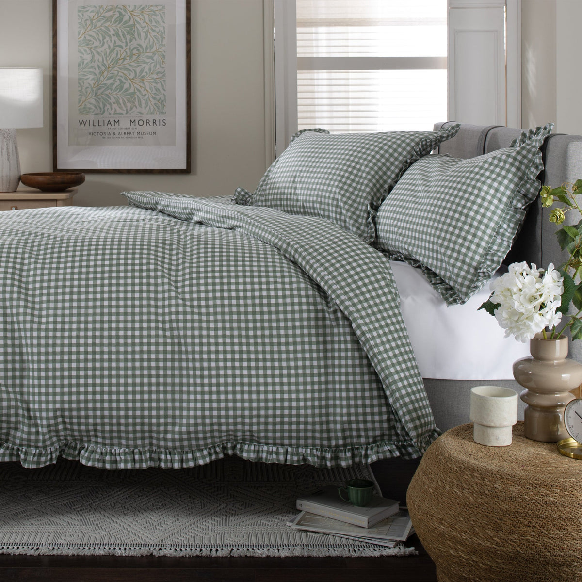 Gingham Frilled Duvet Set