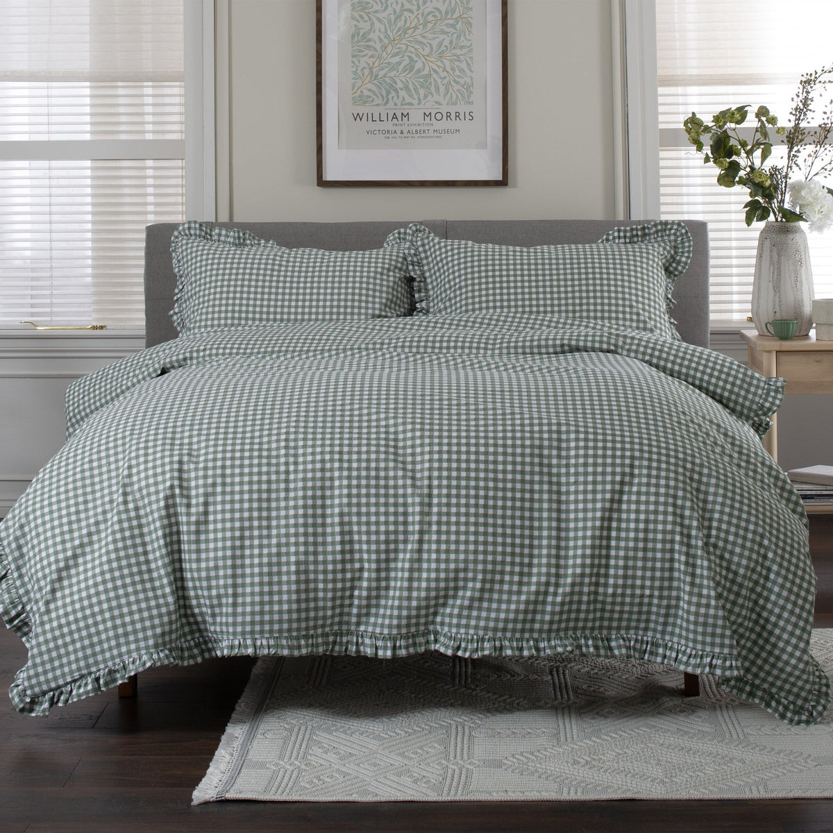 Gingham Frilled Duvet Set