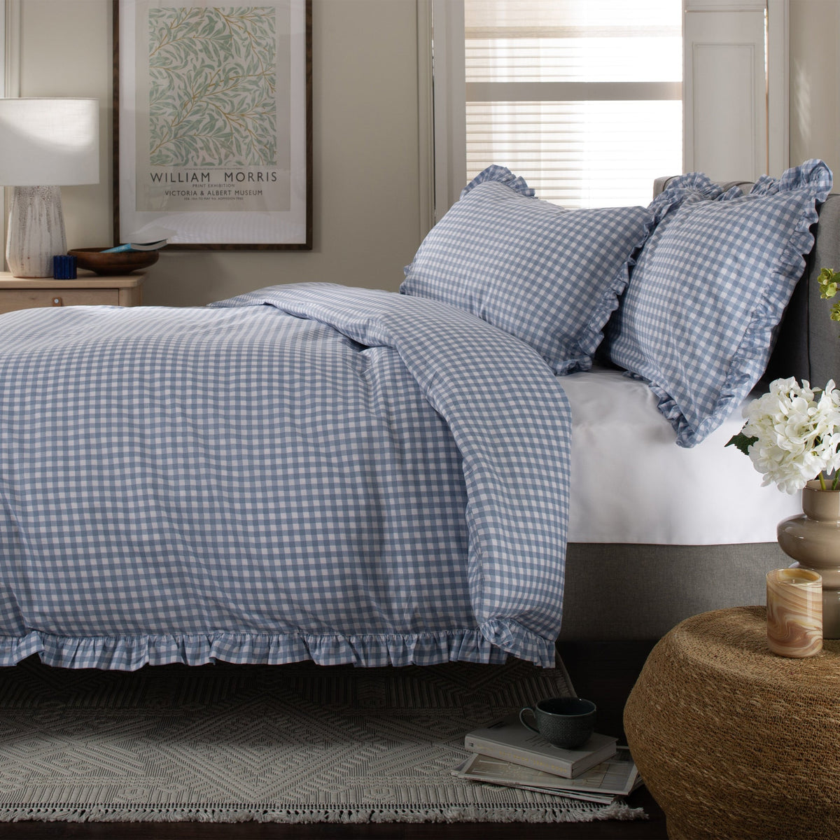 Gingham Frilled Duvet Set