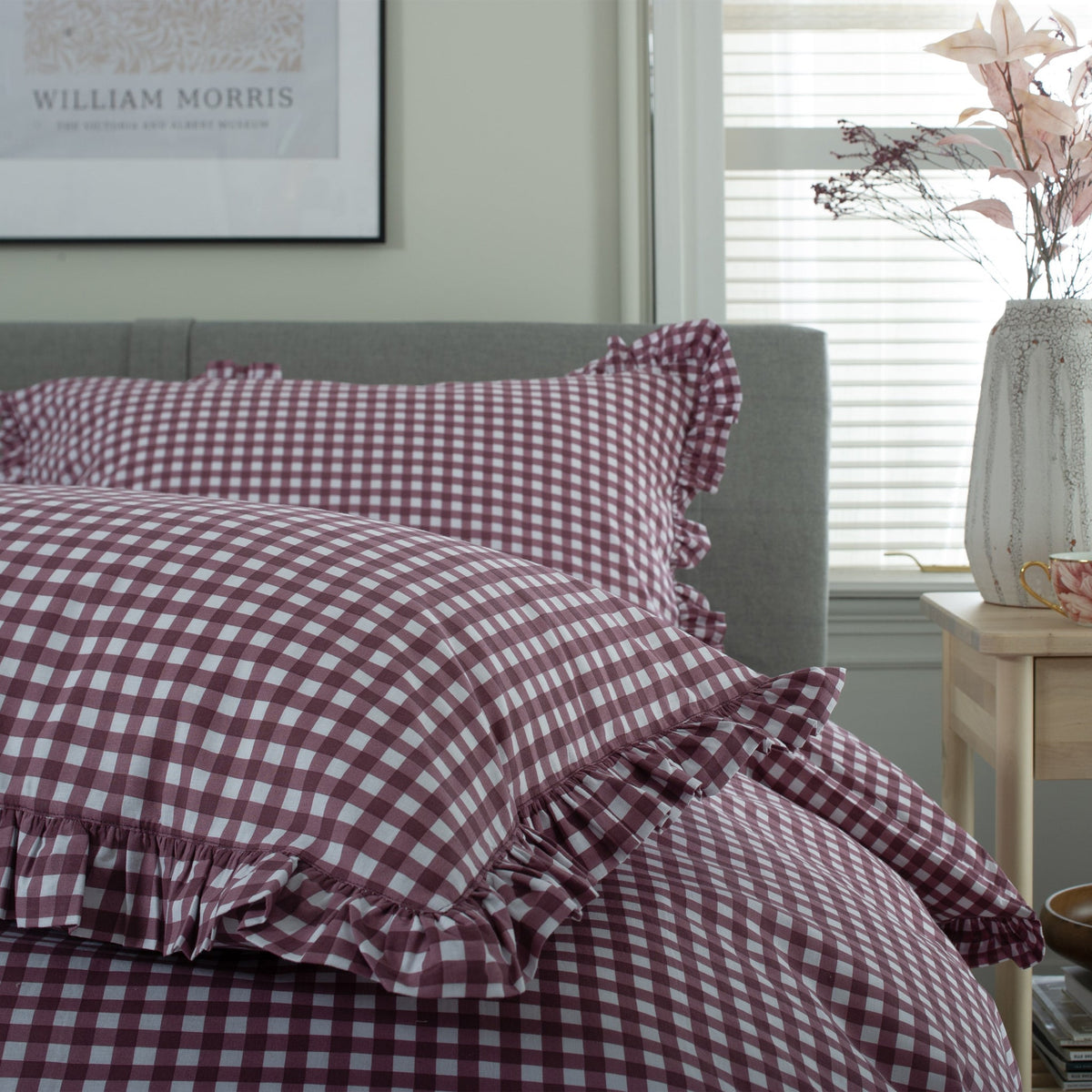 Gingham Frilled Duvet Set