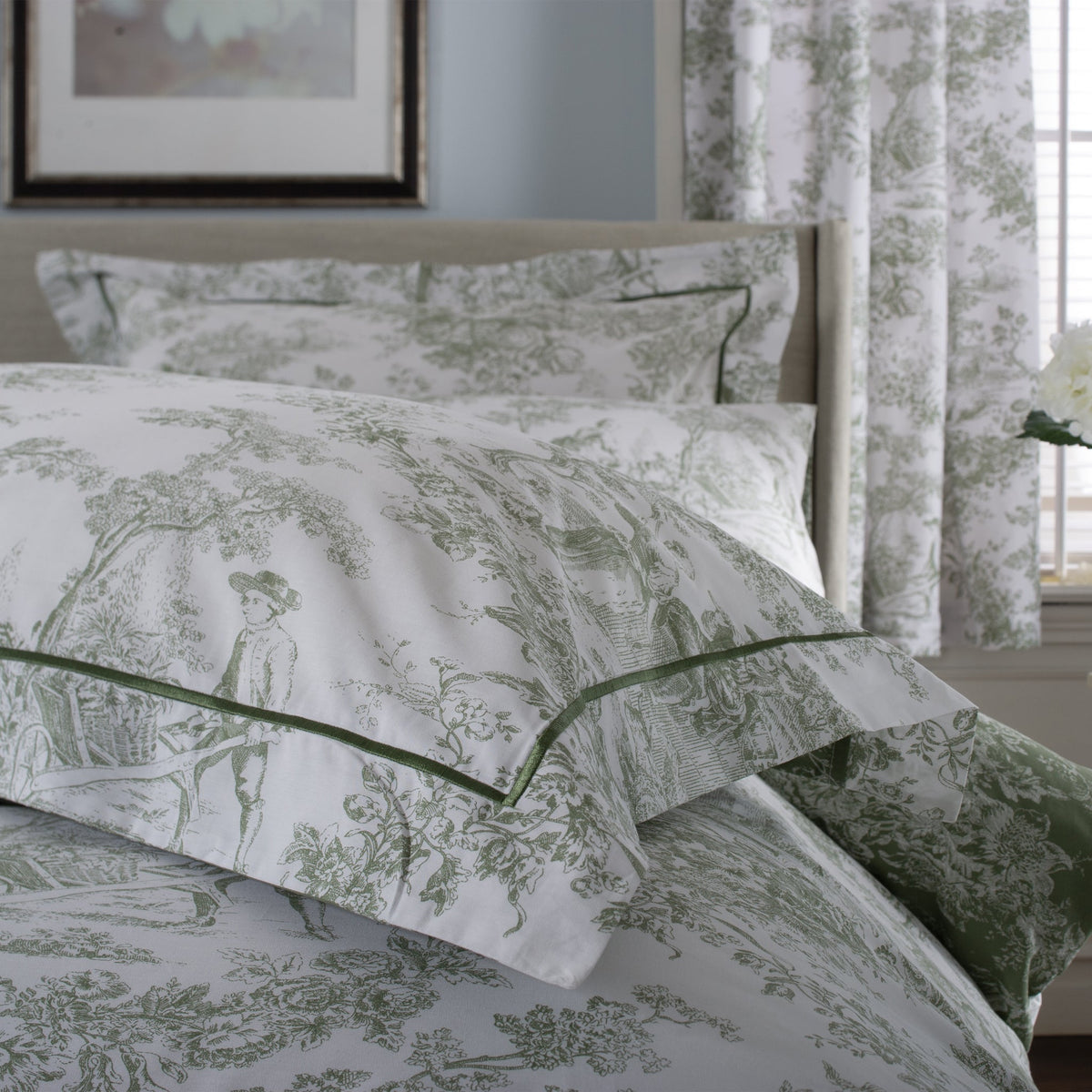 Toile De Jouy Oxford Pillowcase Pair