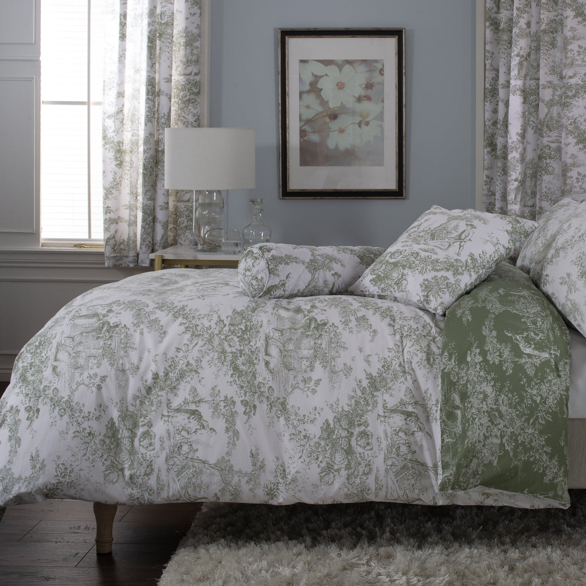 Toile De Jouy Bolster Cushion