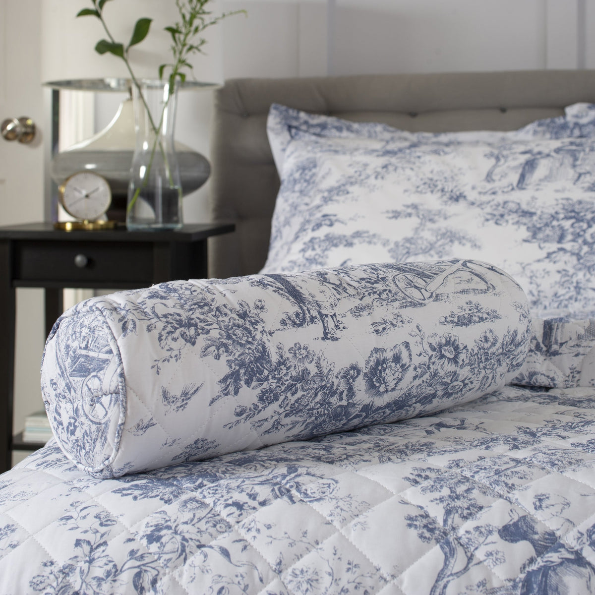 Toile De Jouy Bolster Cushion