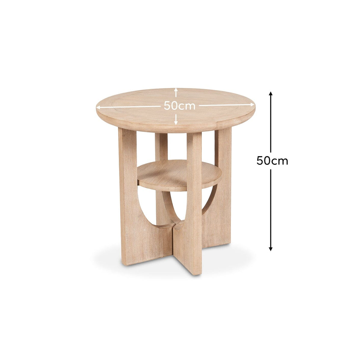 Delphi Light Brushed Acacia Side Table