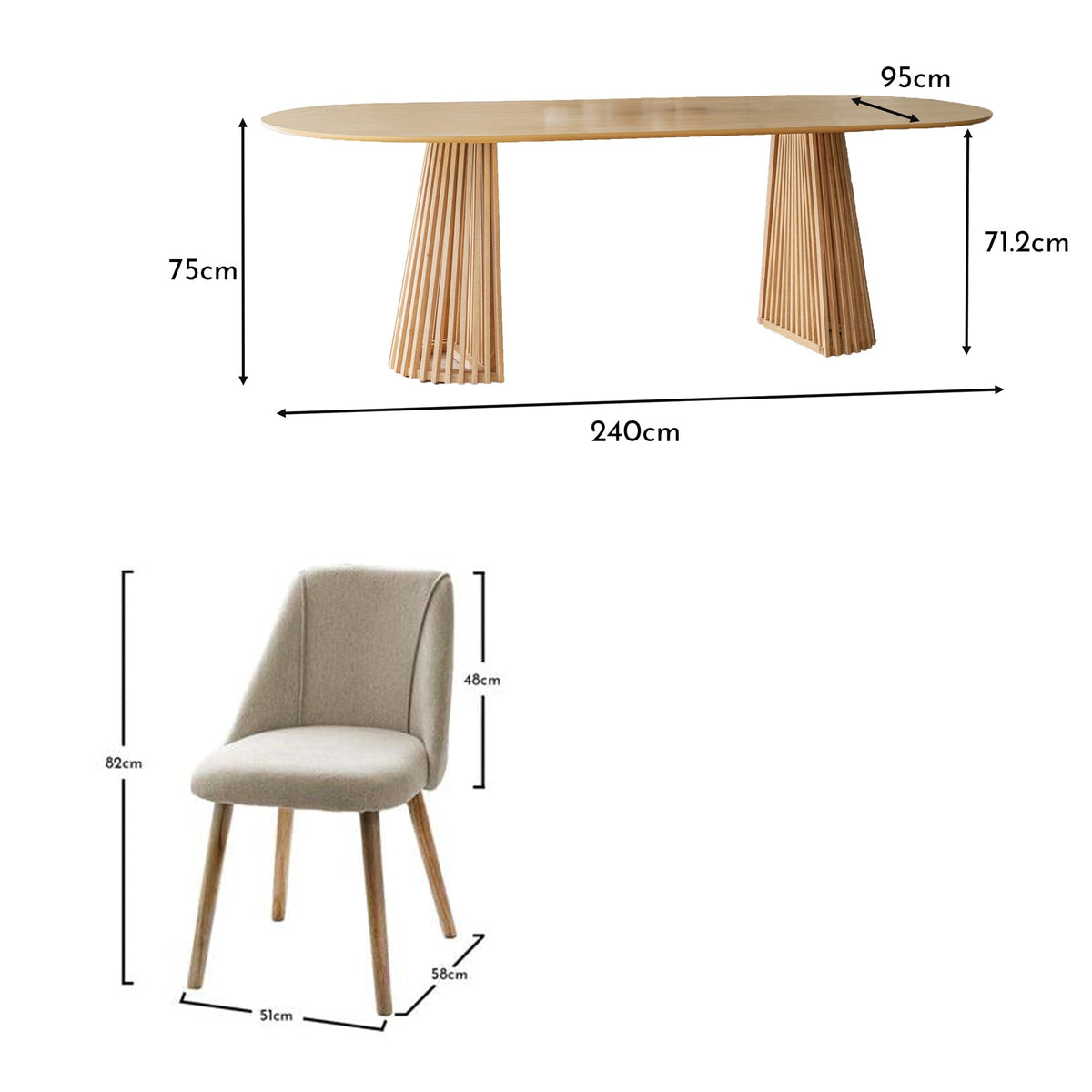 Willow Pale Oak Dining Table Set - 6 Seater - Freya Sand Dining Chairs - Whitewash Legs