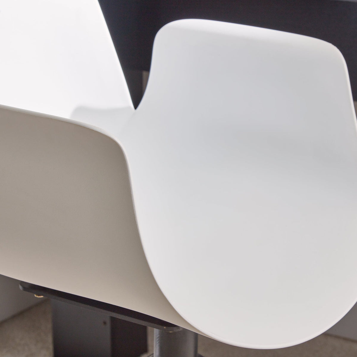 Logan Office Swivel Chair - White with Black Legs
