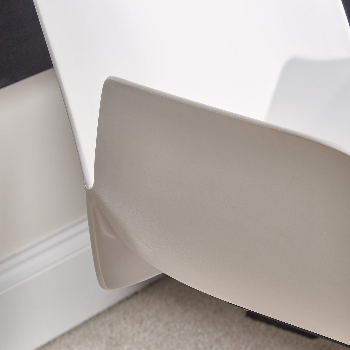 Logan Office Swivel Chair - White with Black Legs