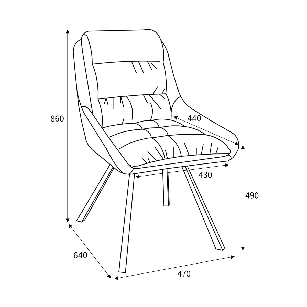 Elara Swivel Faux Leather Dining Chair
