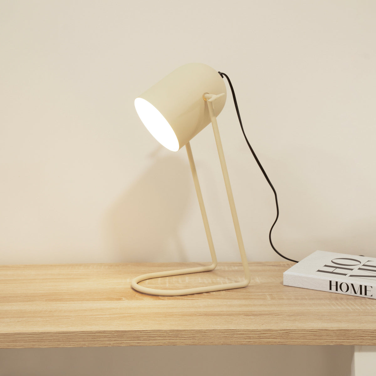 Eltham 42cm Metal Desk Lamp - Taupe