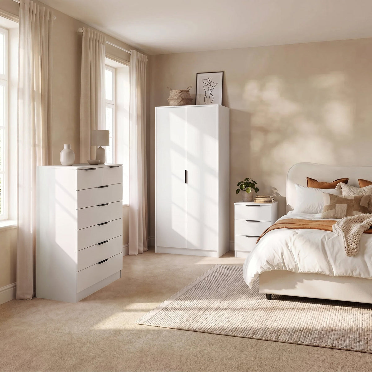 Essie Tall 7 Drawer Chest of Drawers - White
