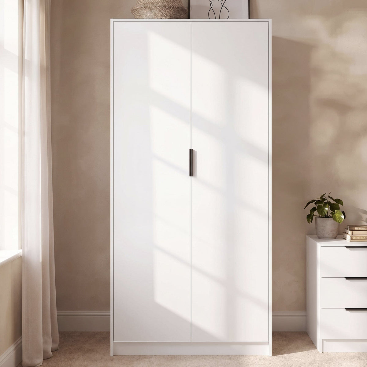 Essie 3 Piece Bedroom Set - 2 Over 5 Chest of Drawers - Pure White