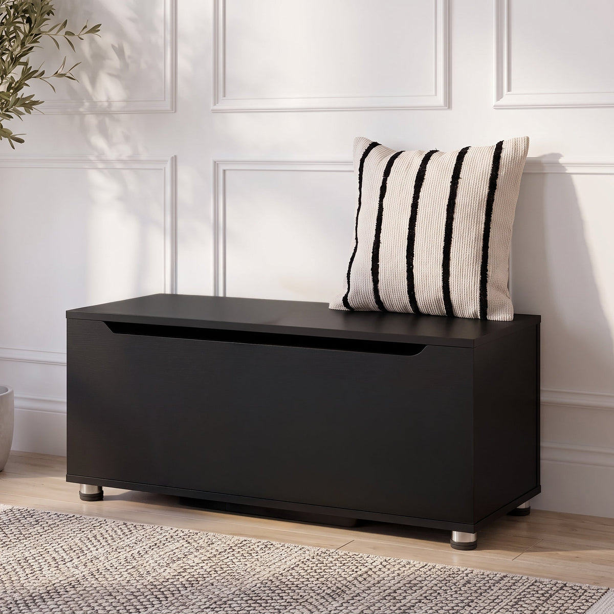Essie Wooden Storage Chest - Blanket Box - Toy Chest - Black