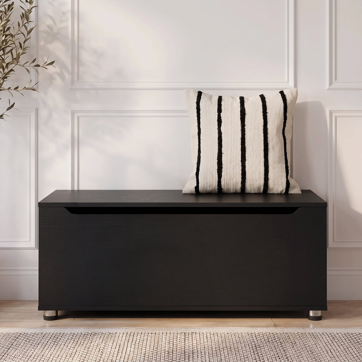 Essie Wooden Storage Chest - Blanket Box - Toy Chest - Black
