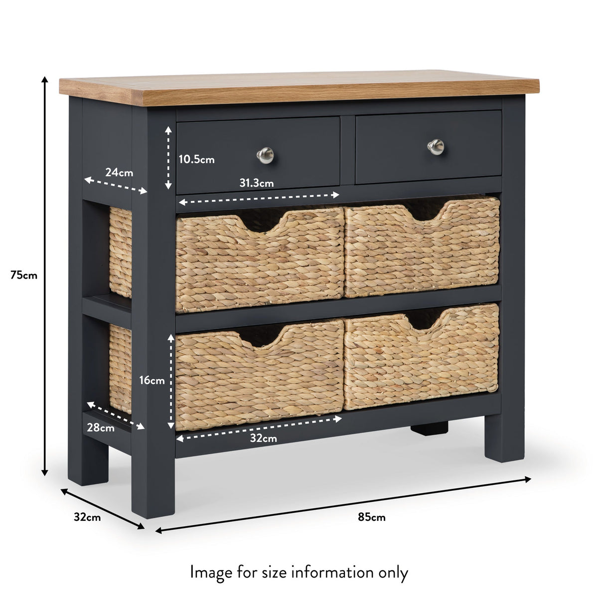 Farro Console Table with Baskets