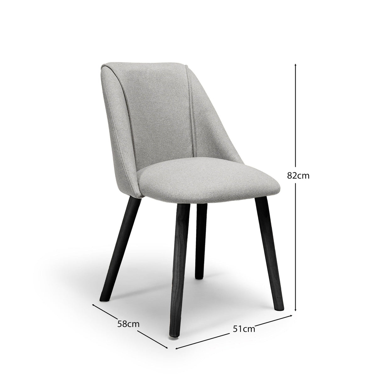 OUTLET - Freya Fossil Dining Chairs - Set of 2 - Black Oak Legs