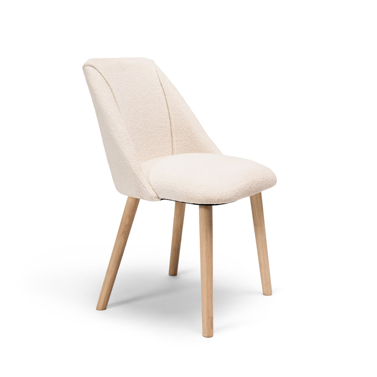 OUTLET - Freya Boucle Dining Chairs - Set of 2 - Whitewash Oak Legs