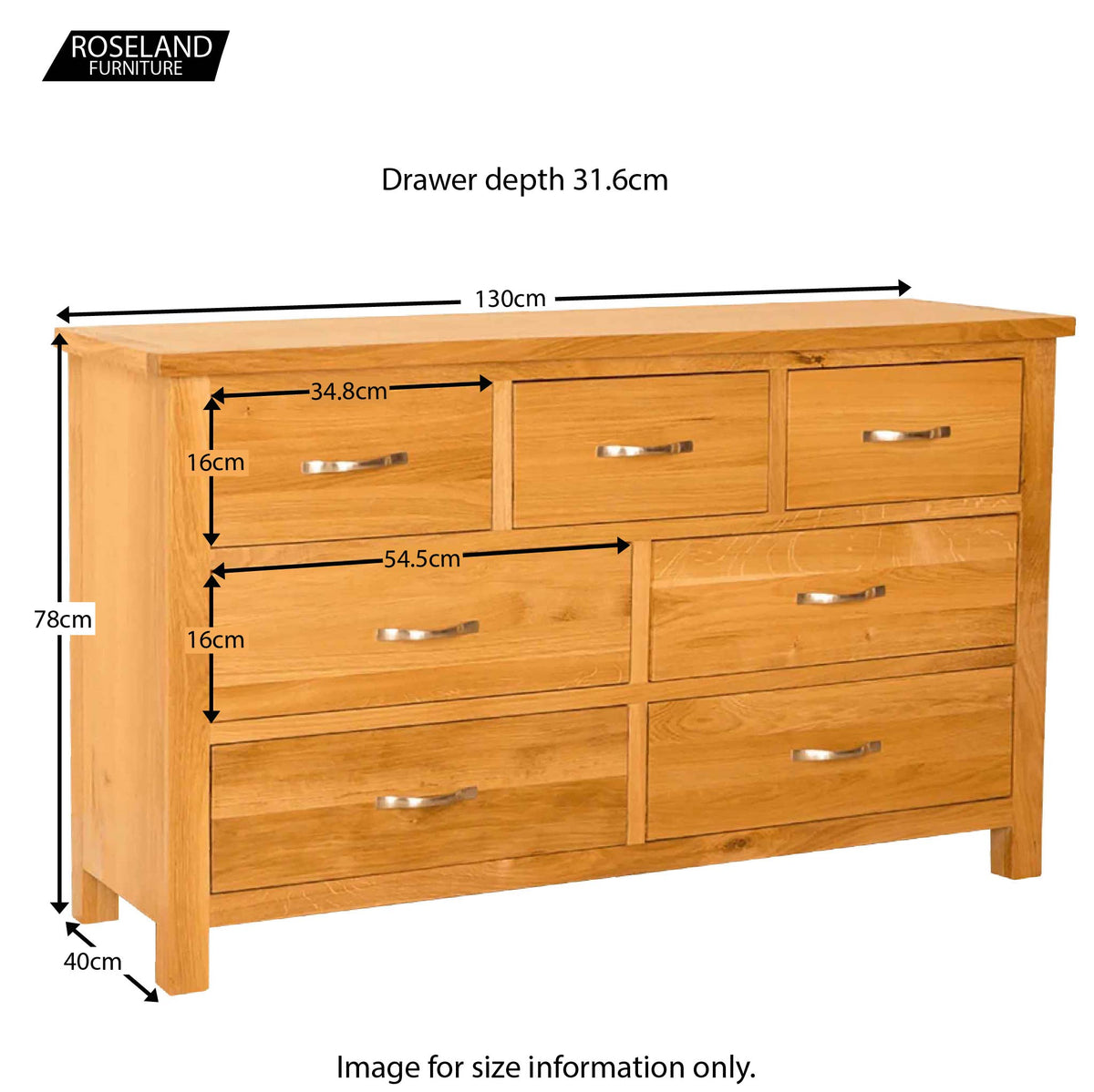 Newlyn Oak 3 over 4 Drawer Chest