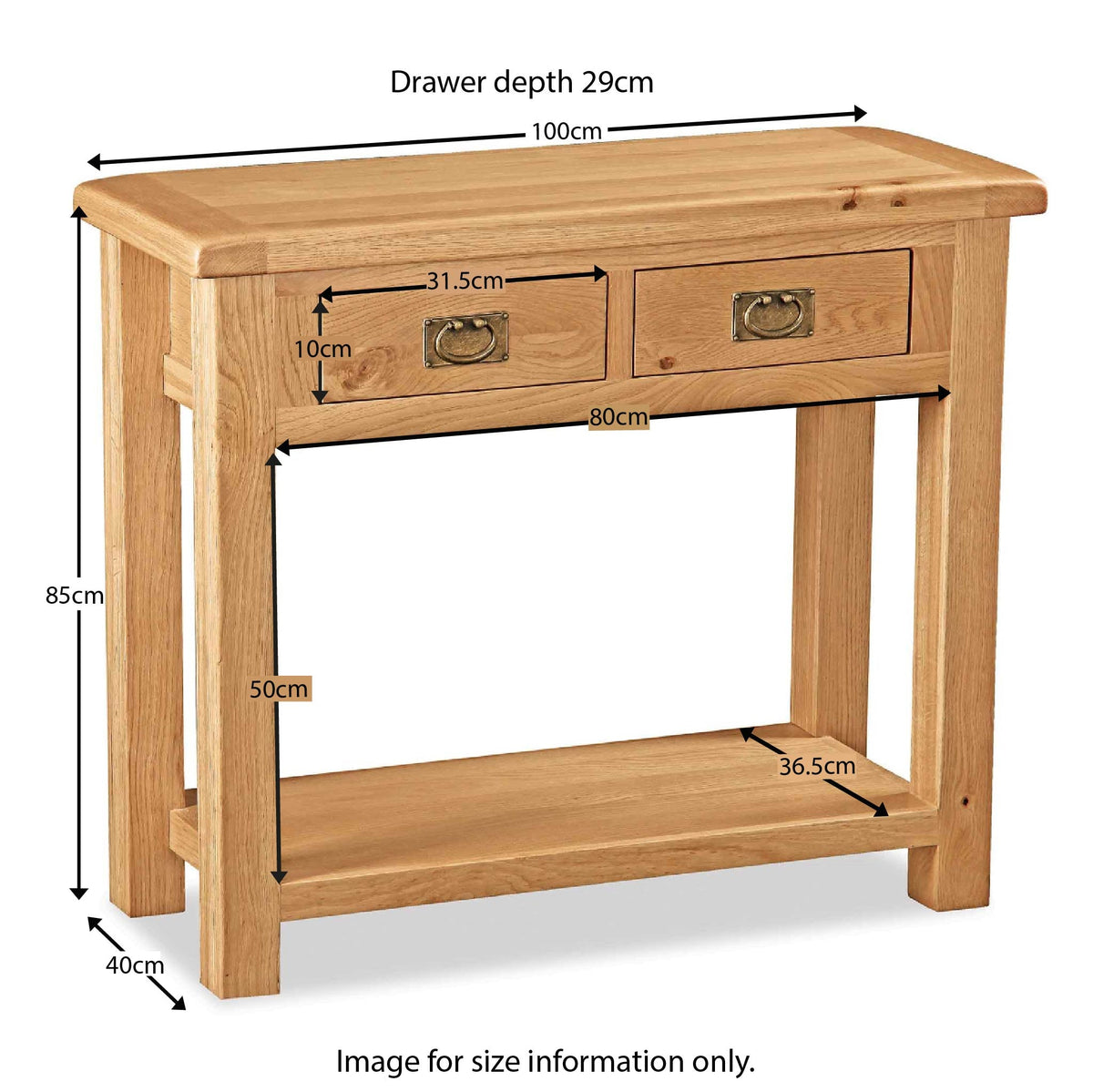 Zelah Oak Console Table