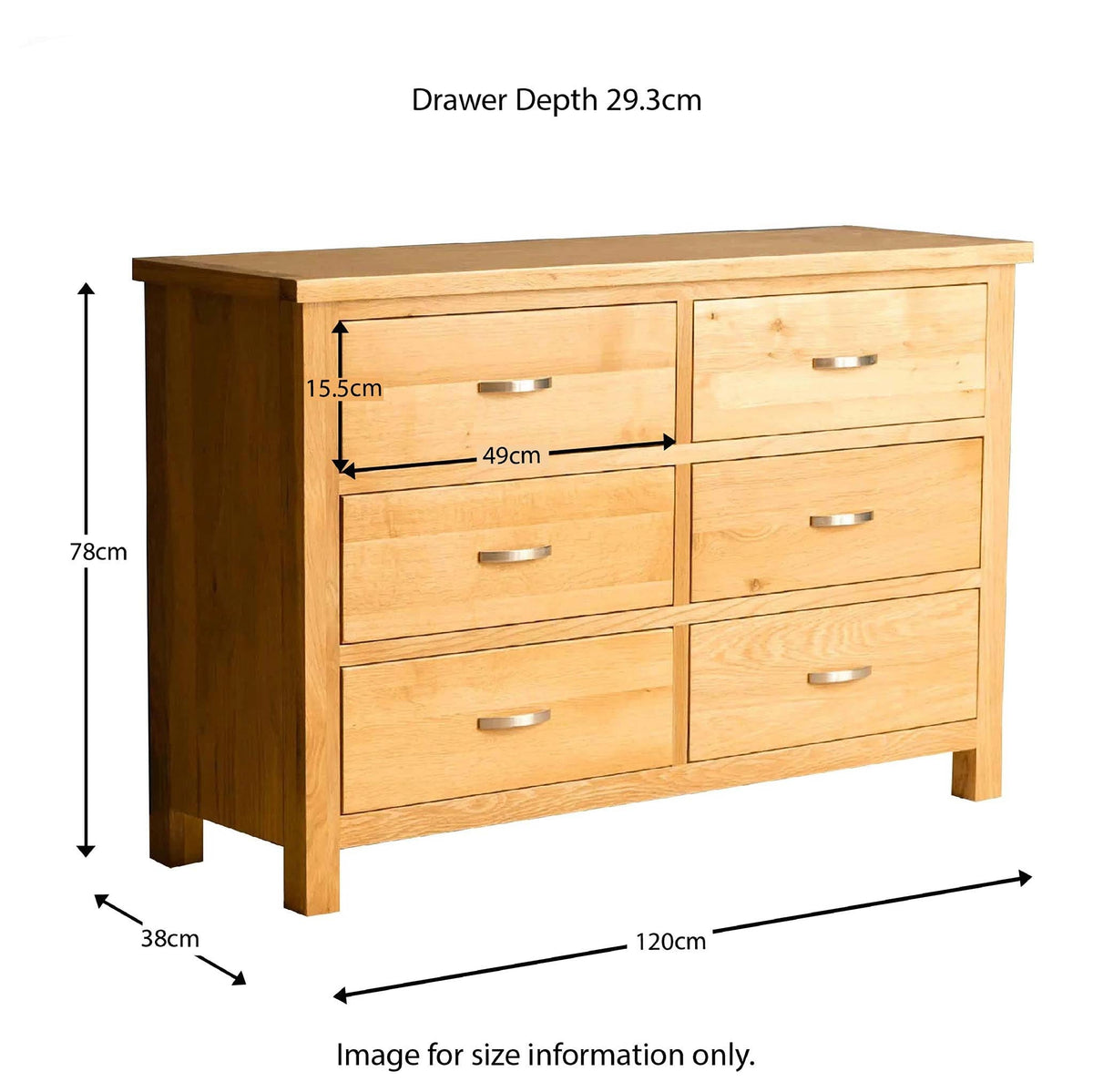 London Oak 3+3 Drawer Chest