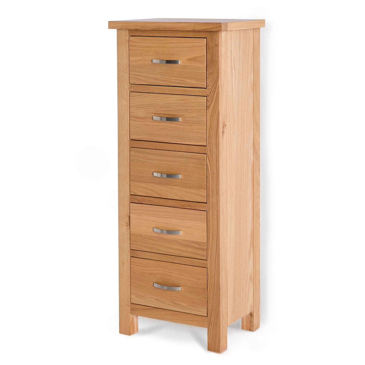 London Oak 5 Drawer Tallboy Chest