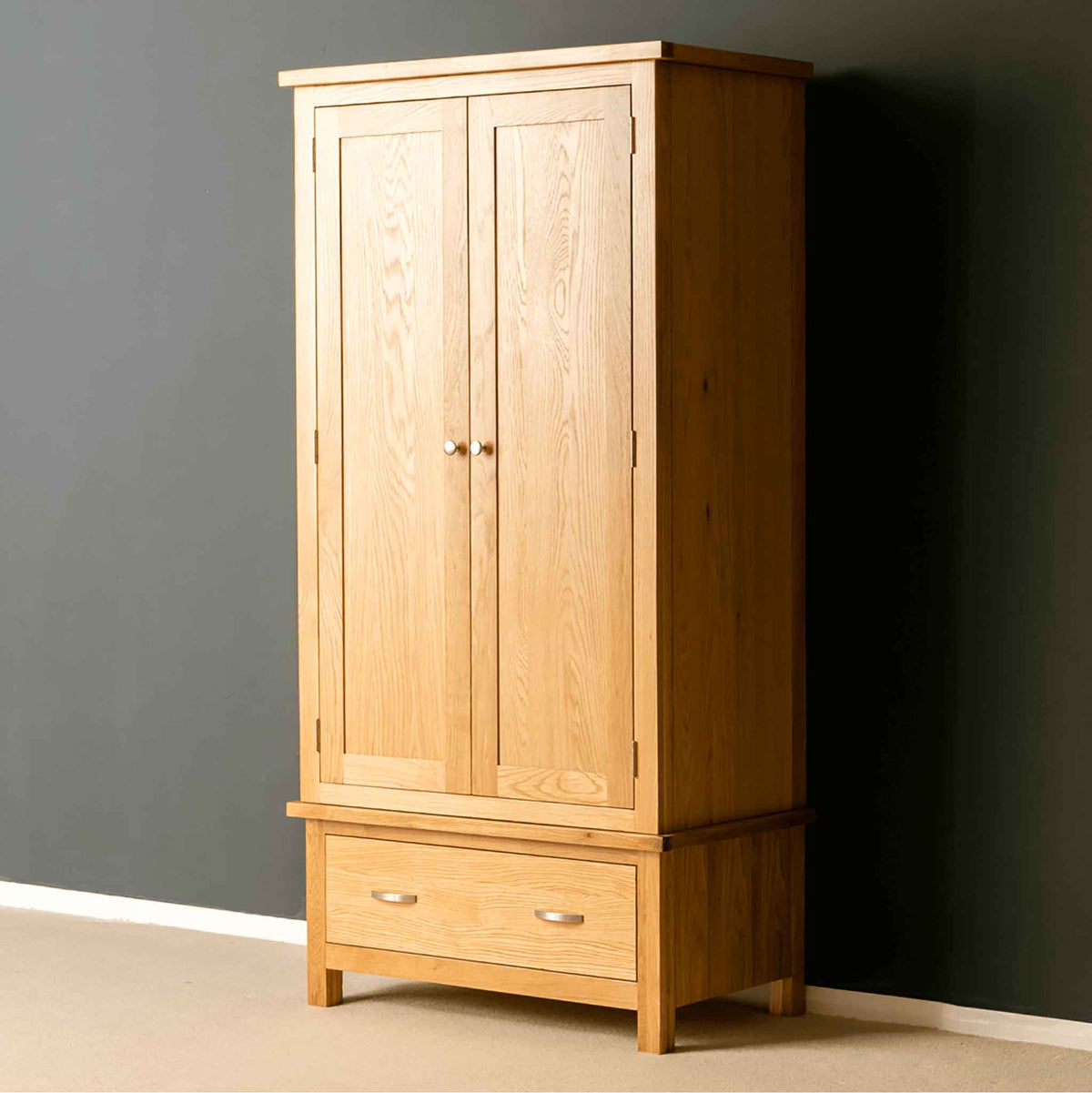 London Oak Double Wardrobe & Drawer