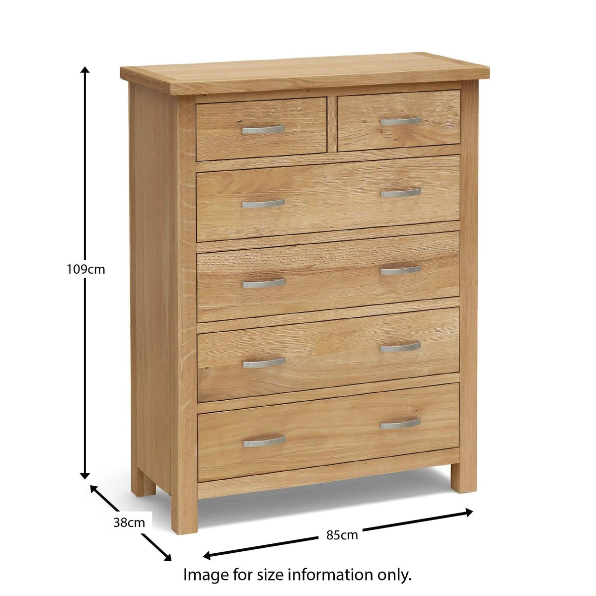 London Oak 2 over 4 Drawer Chest