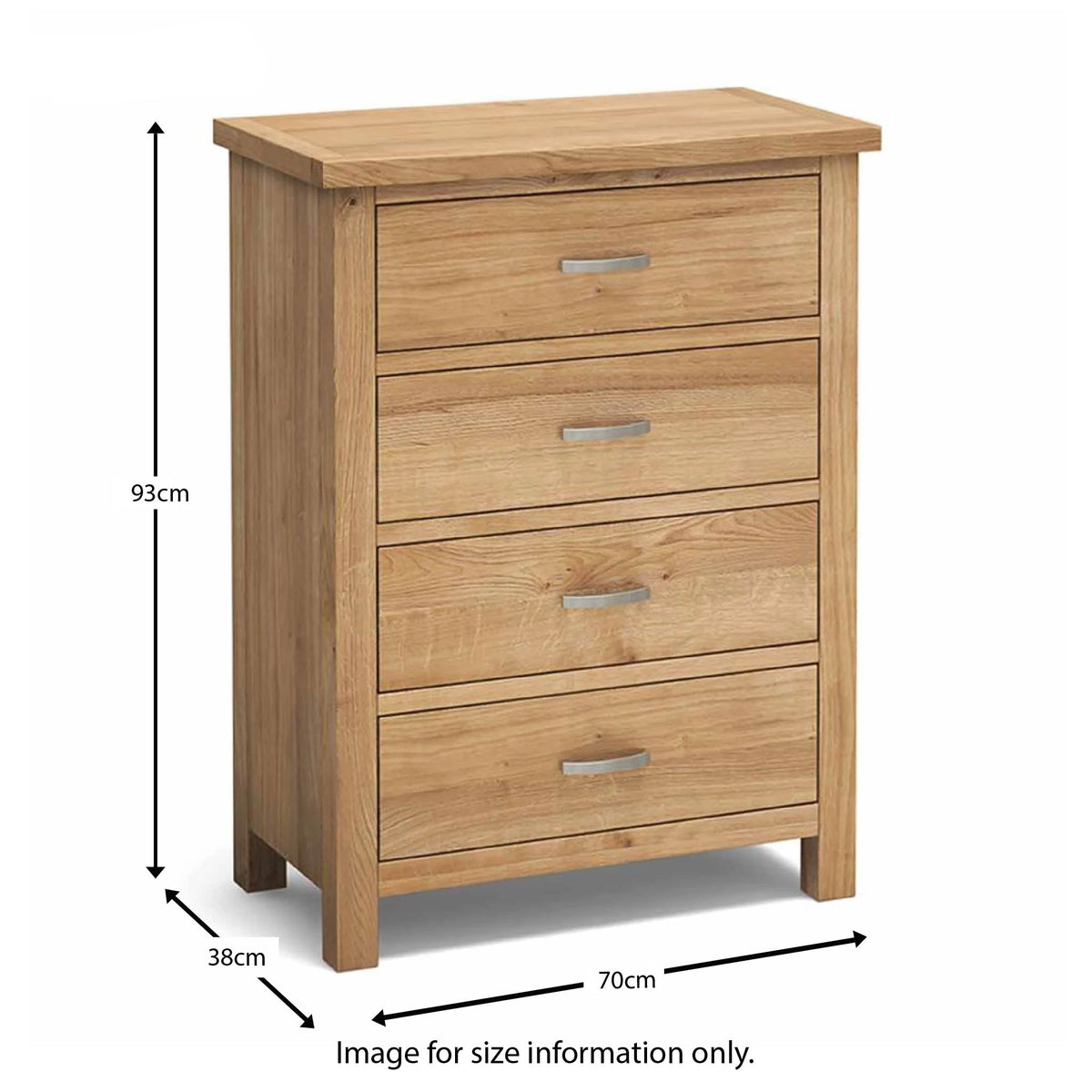 London Oak 4 Drawer Chest