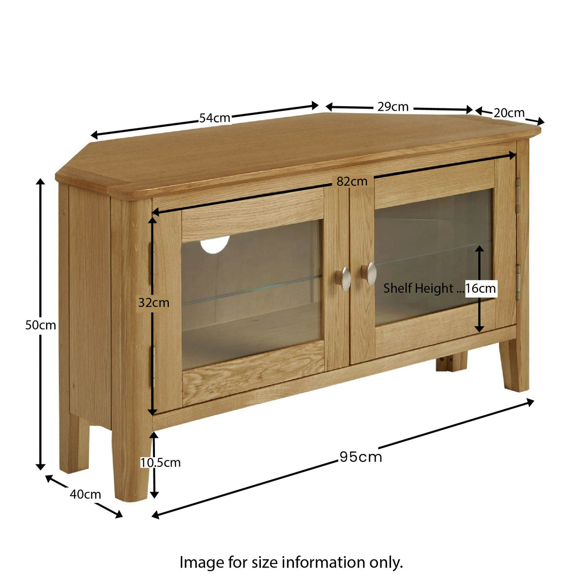 Alba Oak Corner TV Stand