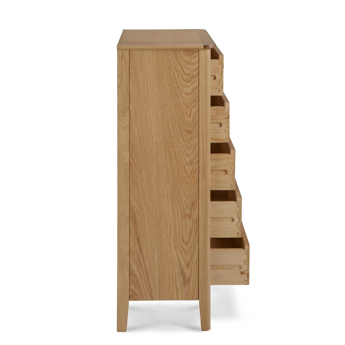 Alba Oak 5 Drawer Tallboy
