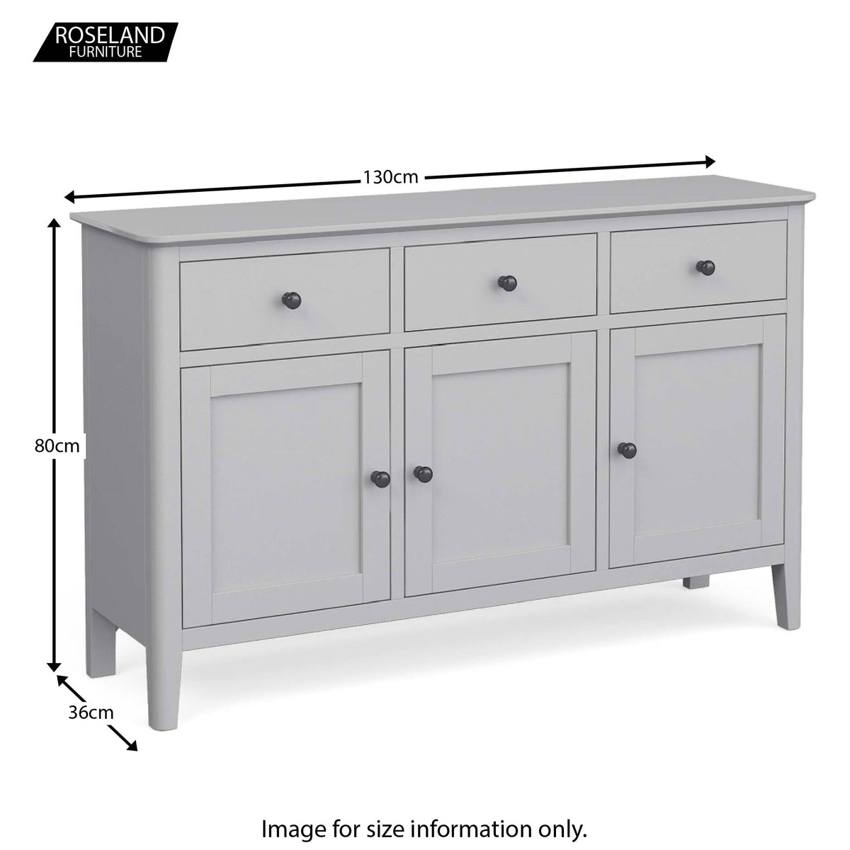 Elgin Grey Large Sideboard