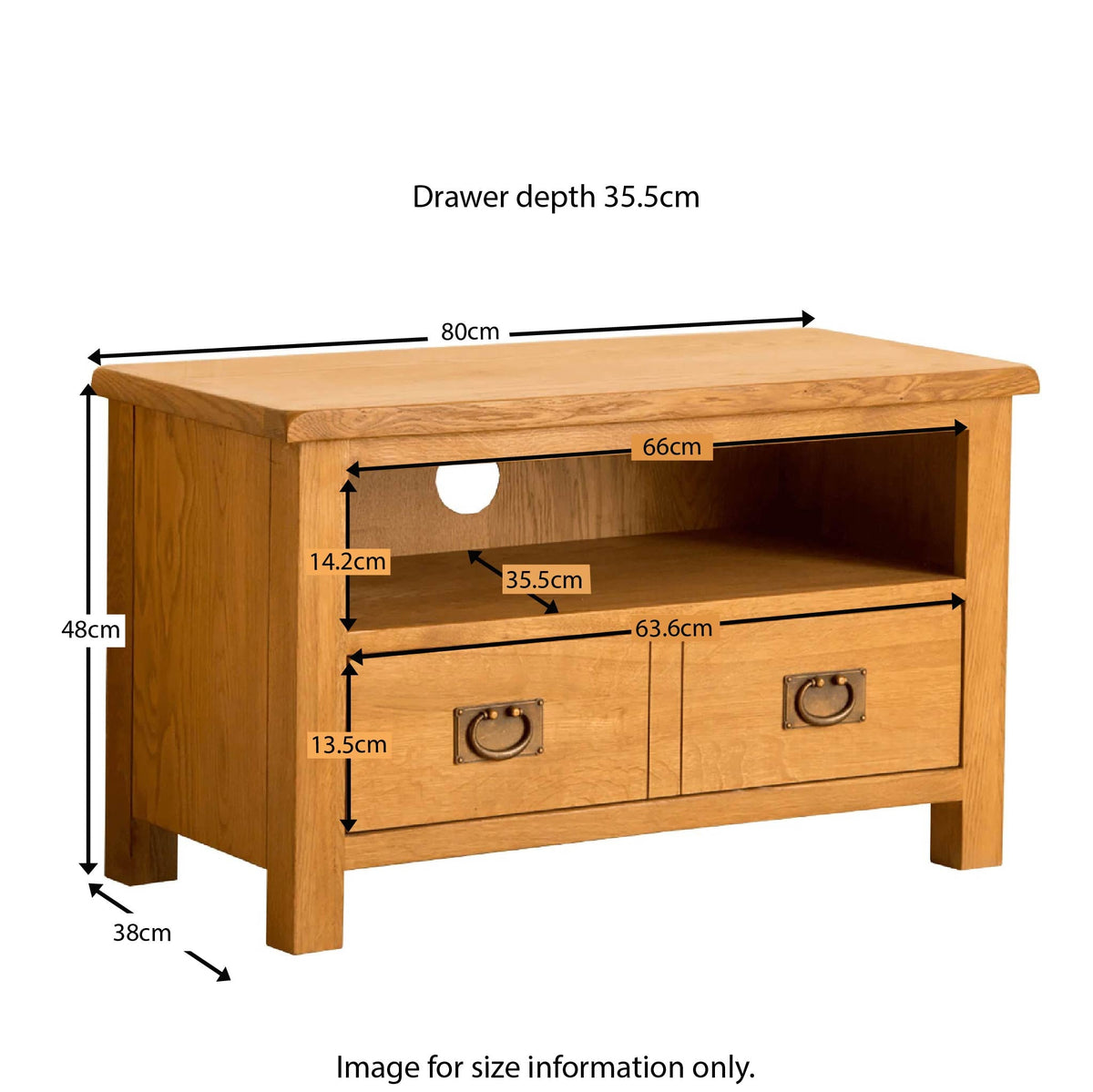 Lanner Oak 80cm TV Stand