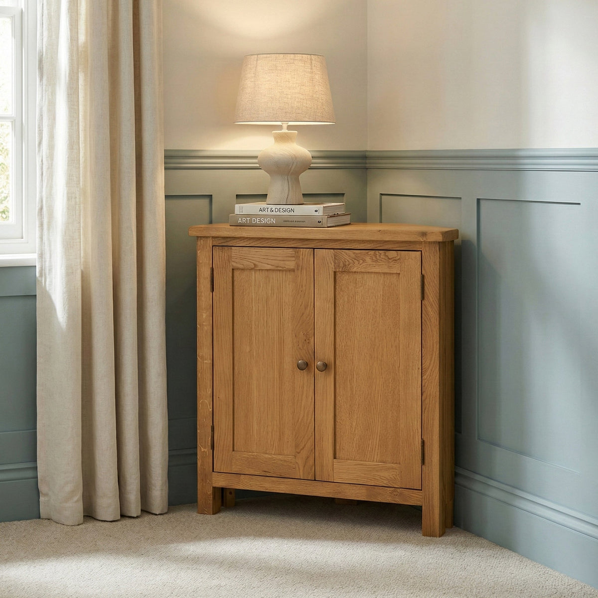 Lanner Oak Corner Cupboard