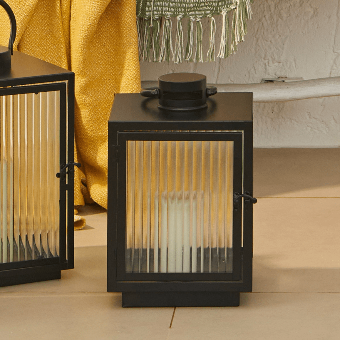 Revesby 30cm Lantern - Black Metal