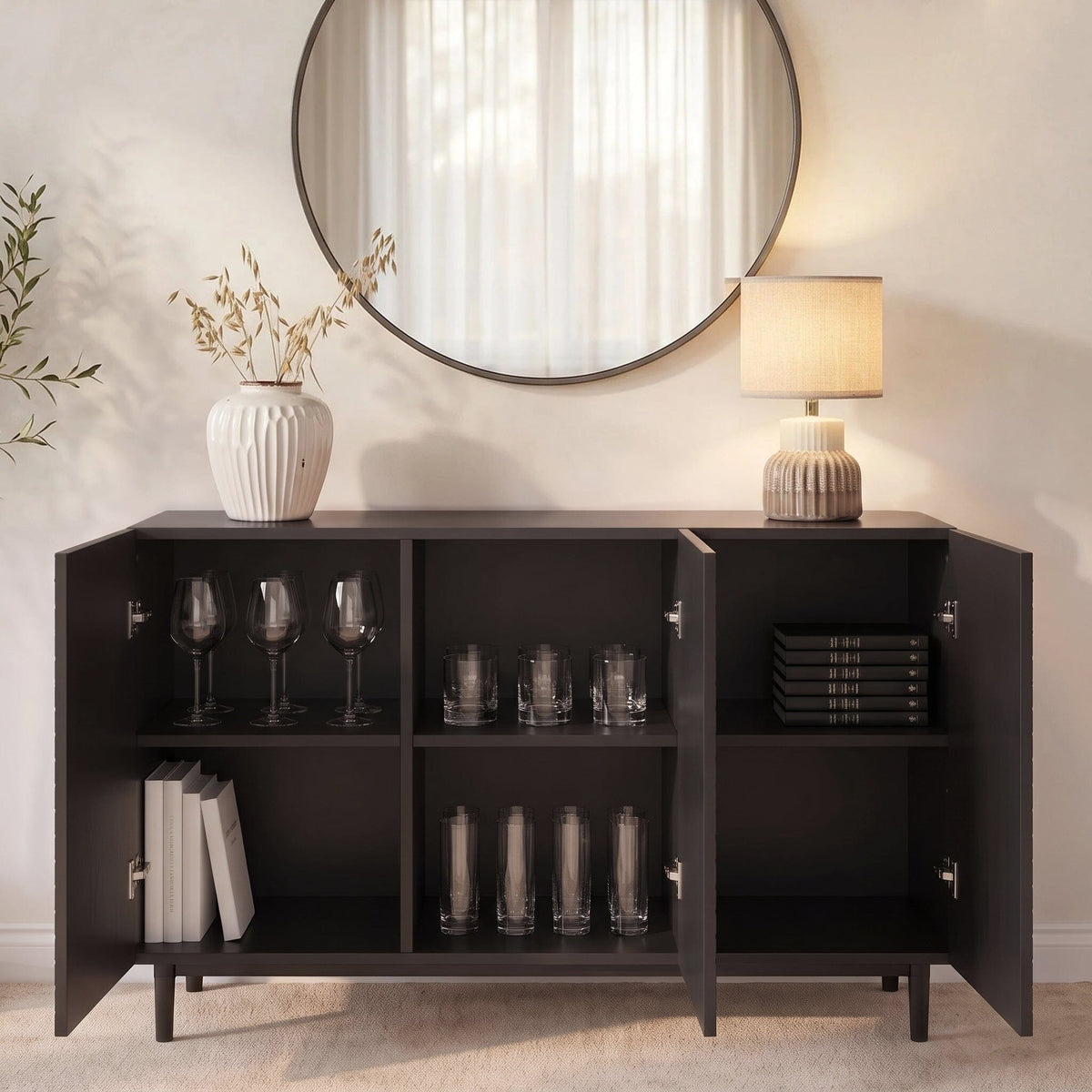 Jack 3 Door Large Sideboard - Geometric Black