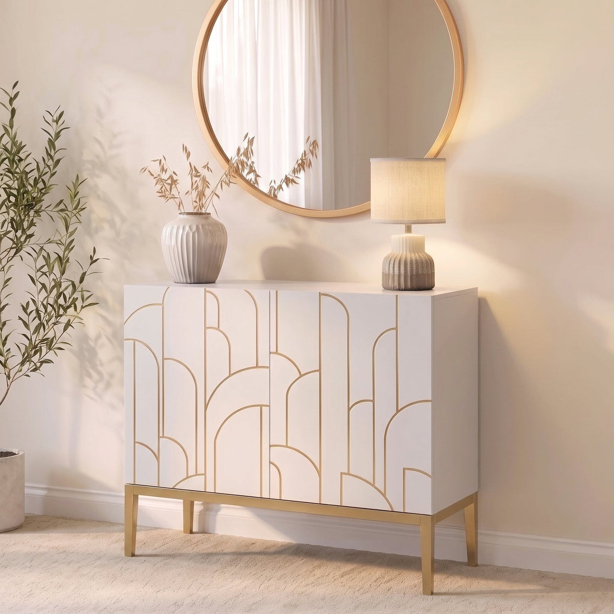 Gatsby 2 Door Small Sideboard - Snow White