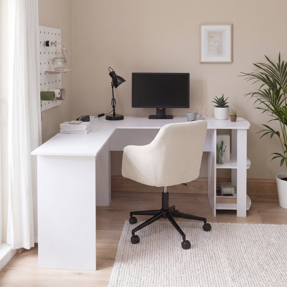 Essie Corner Desk - L-Shaped - White
