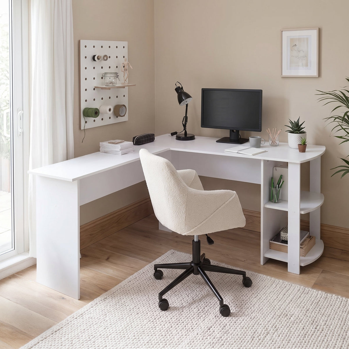 Essie Corner Desk - L-Shaped - White