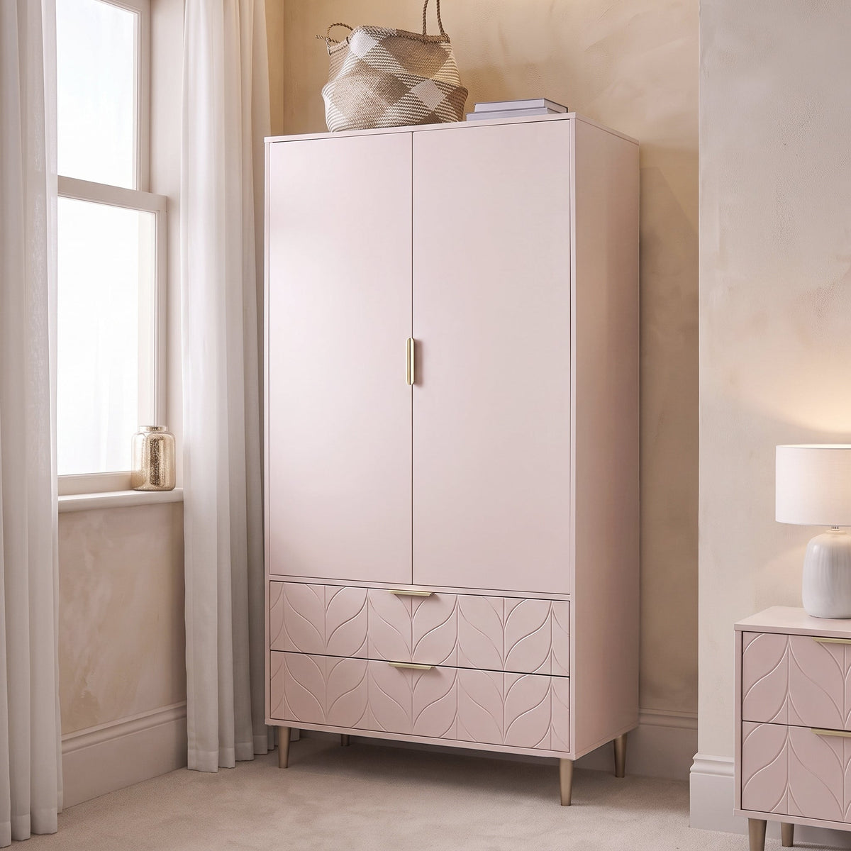 Gloria Double Wardrobe - Blush Pink