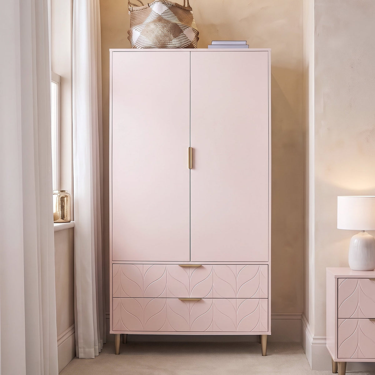 Gloria Double Wardrobe - Blush Pink