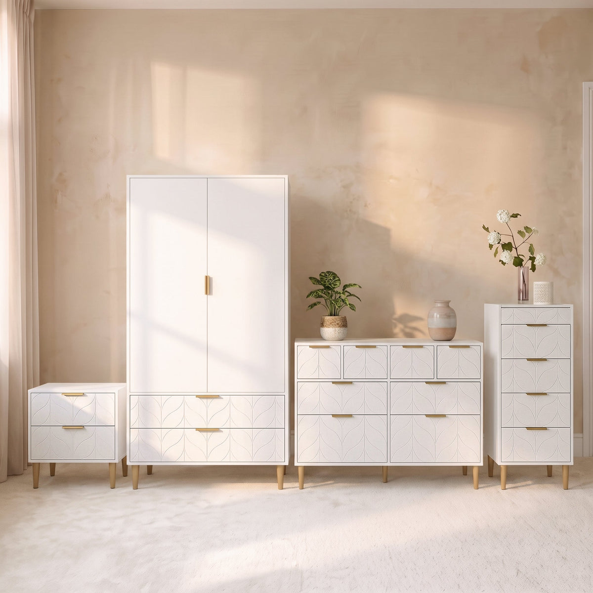 Gloria Double Wardrobe - White