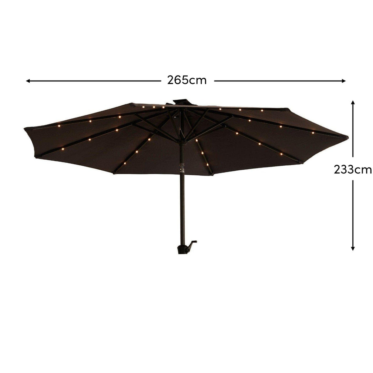 Grey LED Premium Parasol Round 2.7m