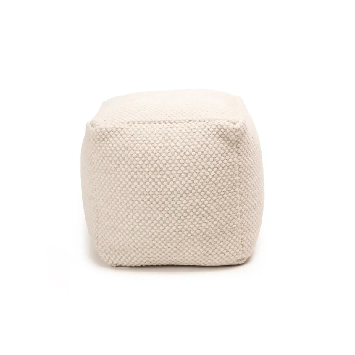 Atcham Wool & Cotton Ottoman Stool - Clay/Natural