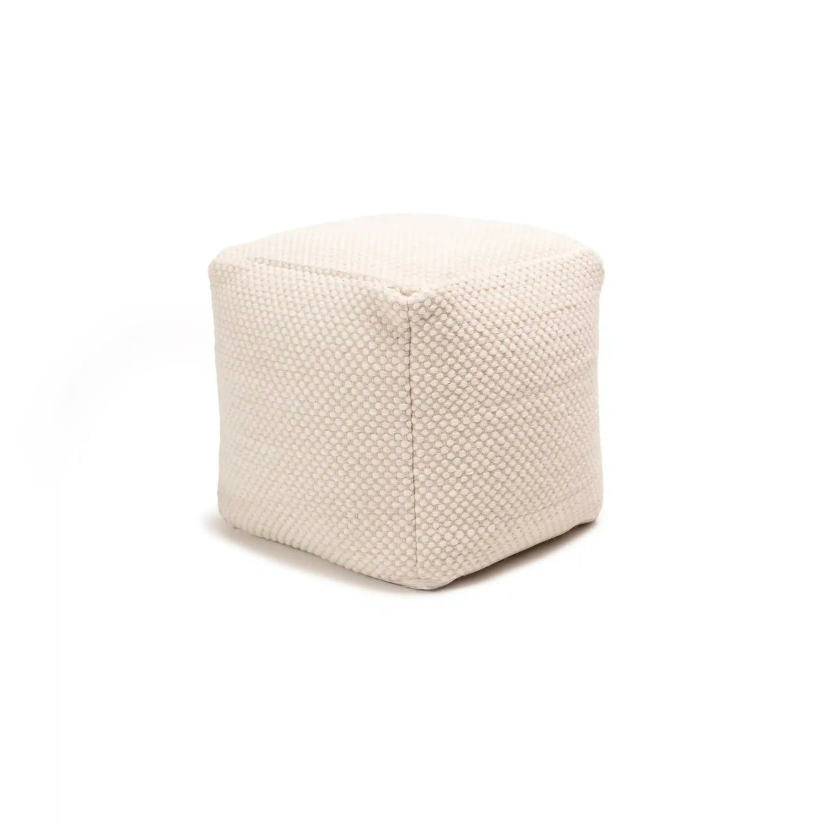 Atcham Wool & Cotton Ottoman Stool - Clay/Natural