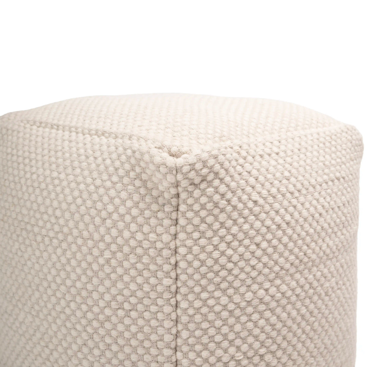 Atcham Wool & Cotton Ottoman Stool - Clay/Natural