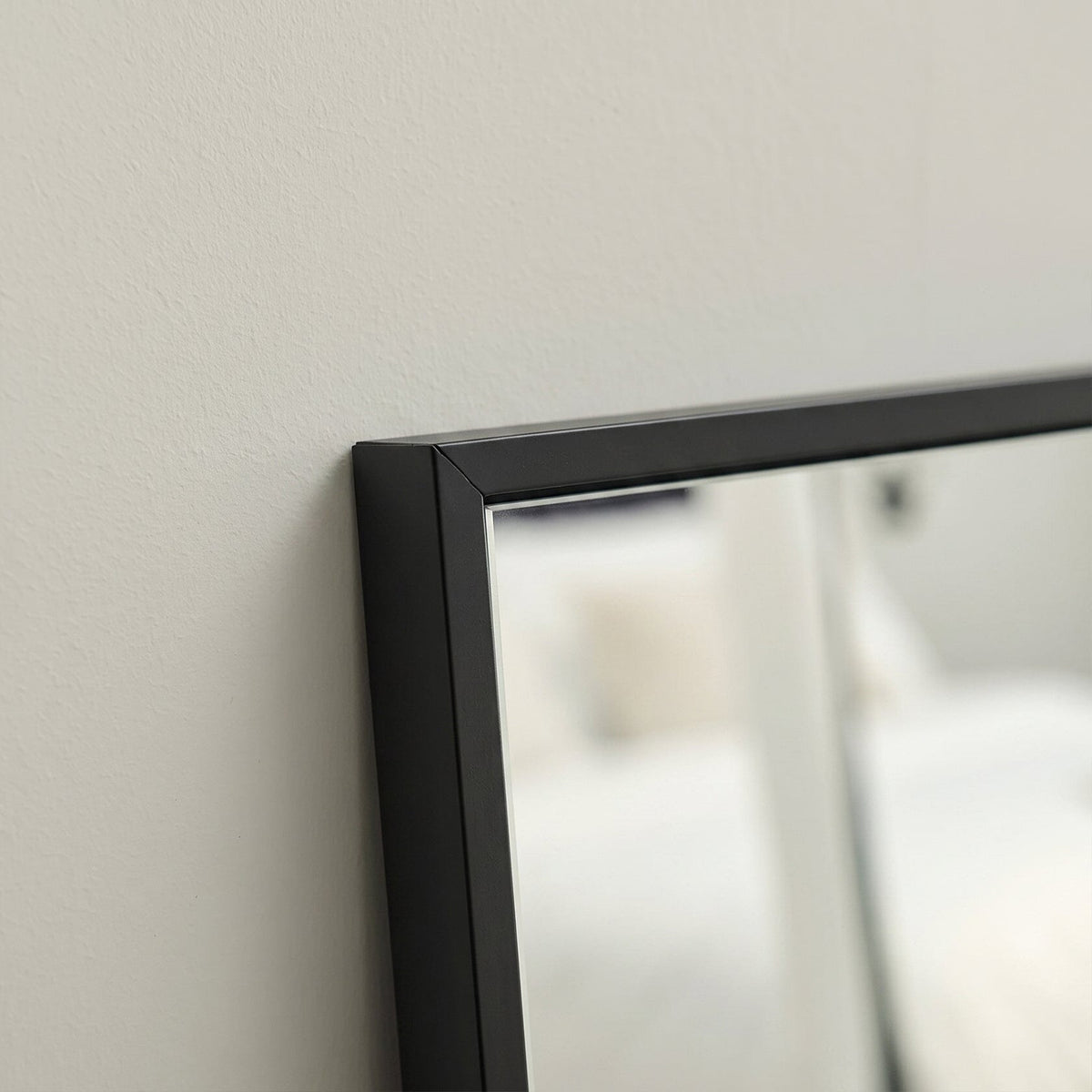 Hensall 140X40cm Metal Rectangular Mirror - Black