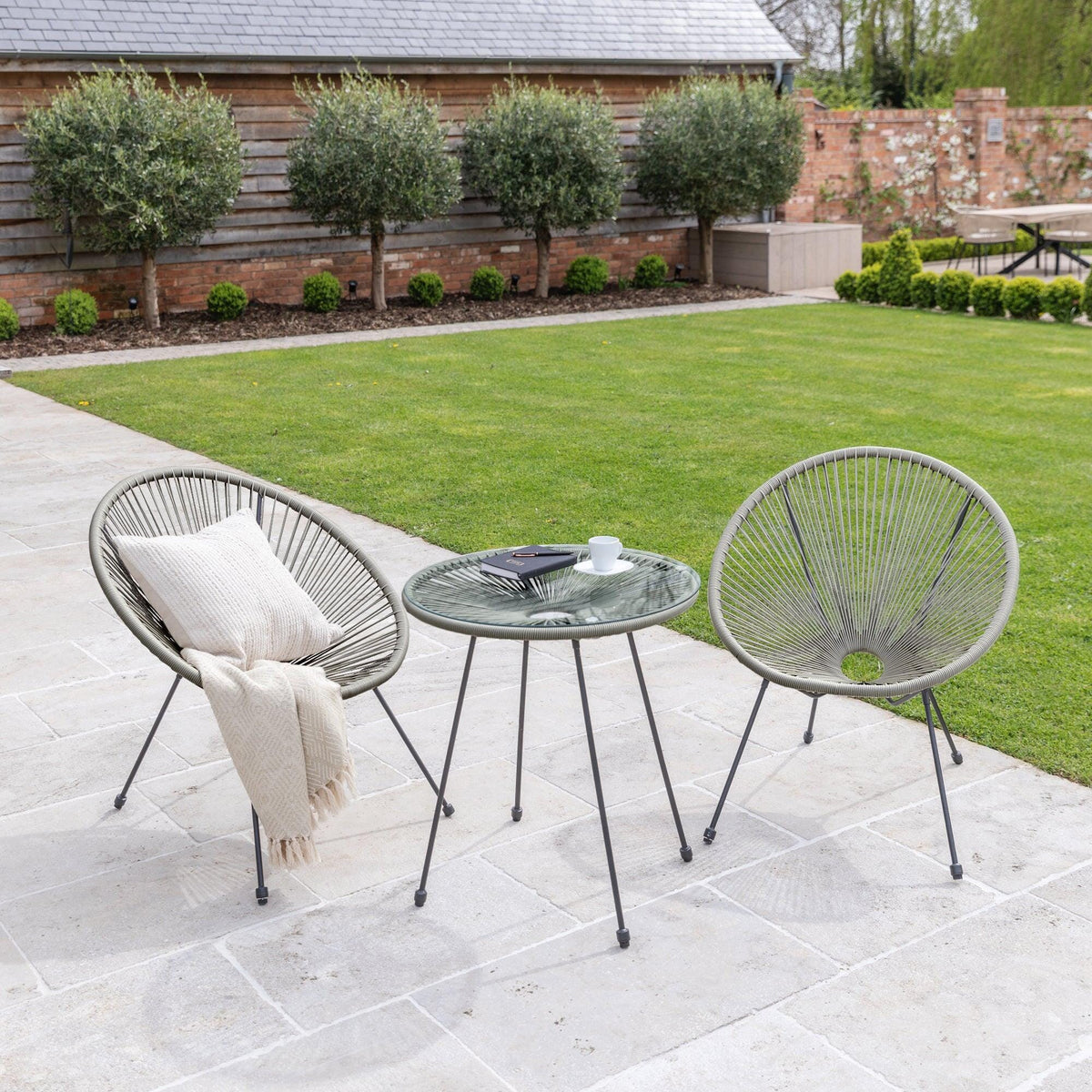 Outlet - Indra String Bistro Set - Grey